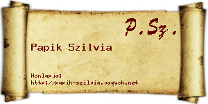 Papik Szilvia névjegykártya